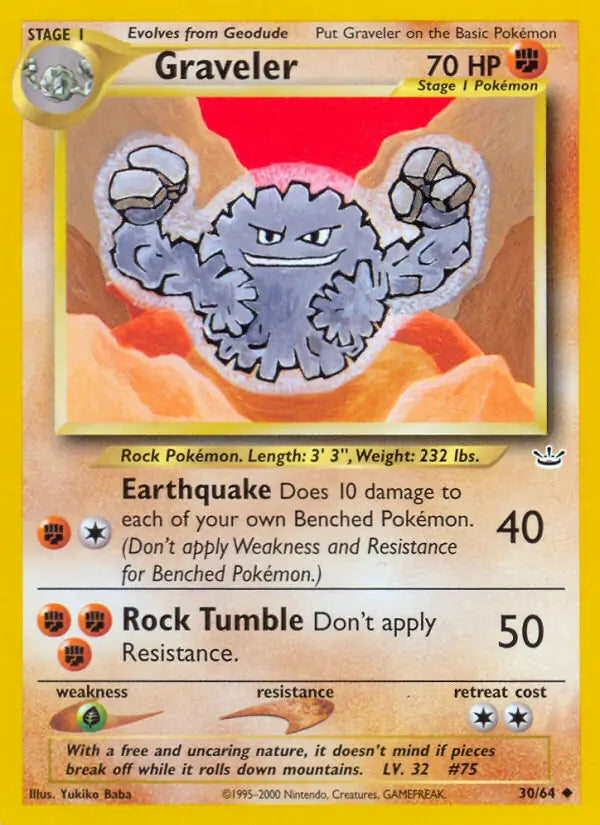 Graveler⁣ - Neo Revelation⁣ (Uncommon)⁣ [30] English / Good / Normal