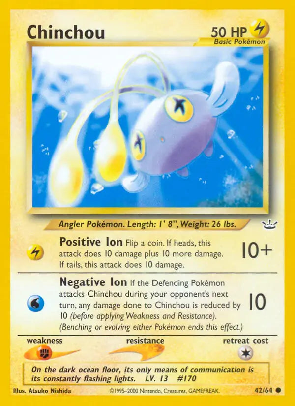 Chinchou⁣ - Neo Revelation⁣ (Common)⁣ [42] English / Near Mint / Normal