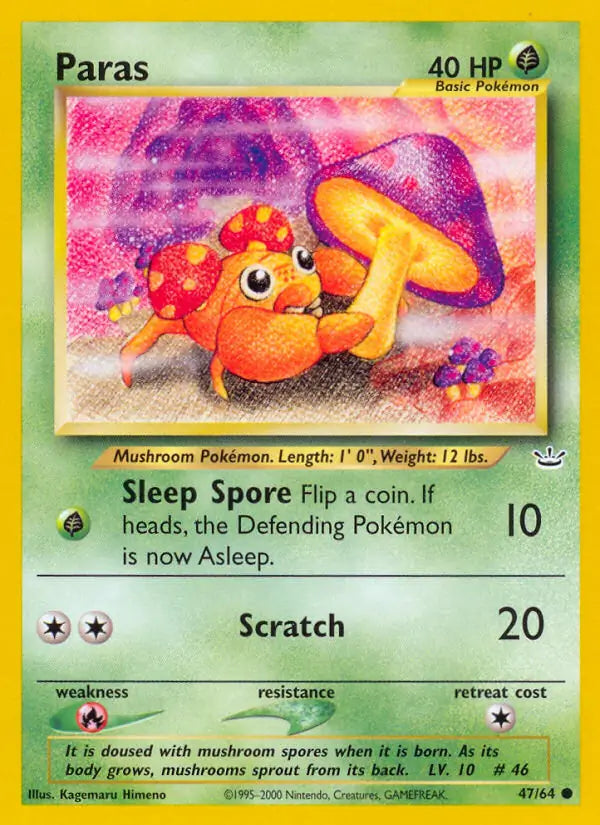 Paras⁣ - Neo Revelation⁣ (Common)⁣ [47] English / Poor / Normal