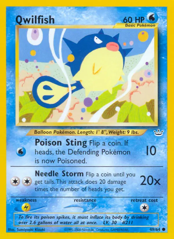 Qwilfish⁣ - Neo Revelation⁣ (Common)⁣ [49] English / Played / 1st-Edition