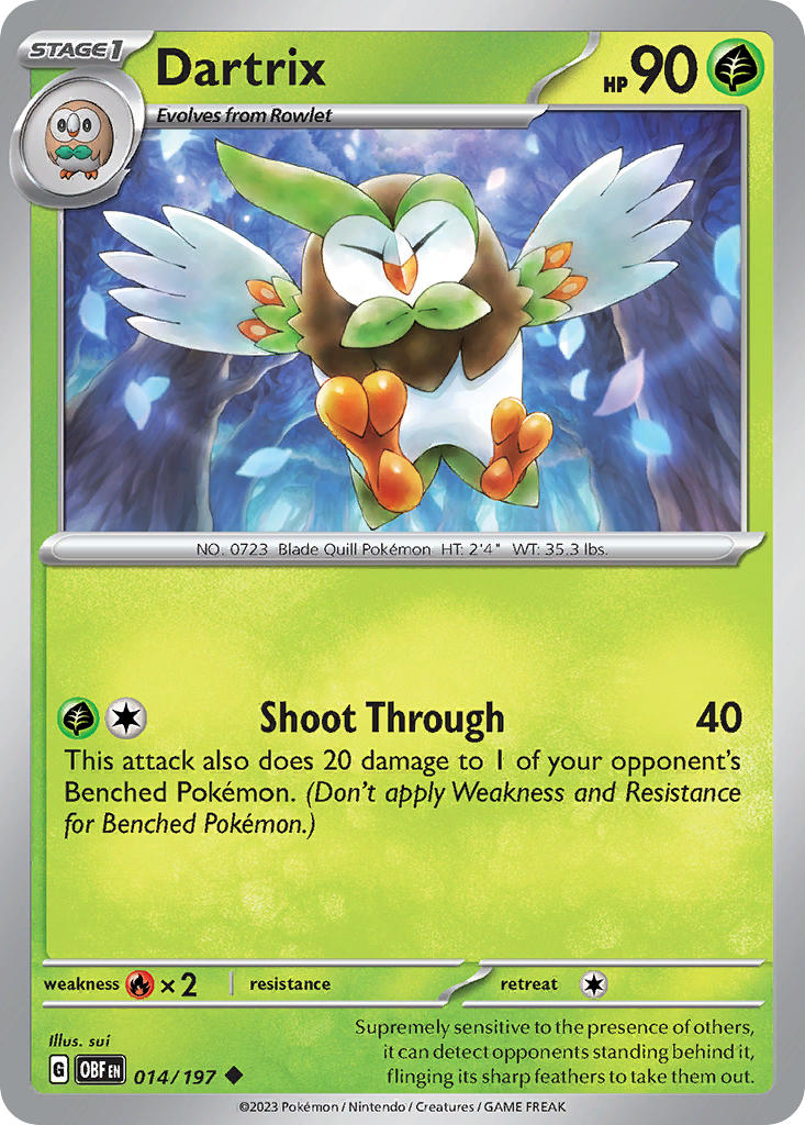 Dartrix⁣ - Obsidian Flames⁣ (Uncommon)⁣ [014] English / Near Mint / Normal