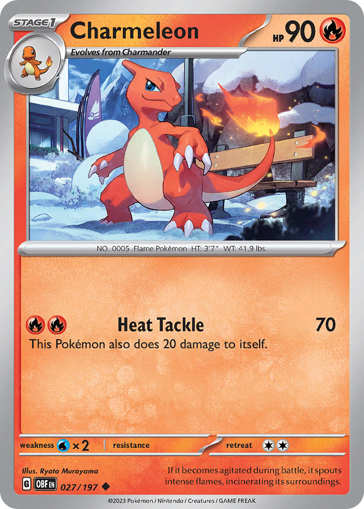 Charmeleon⁣ - Obsidian Flames⁣ (Uncommon)⁣ [027] English / Near Mint / Normal