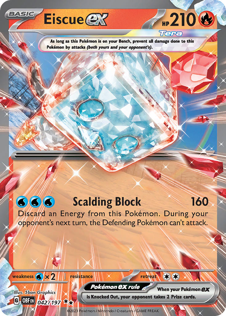 Eiscue ex⁣ - Obsidian Flames⁣ (Double Rare)⁣ [042] English / Near Mint / Normal