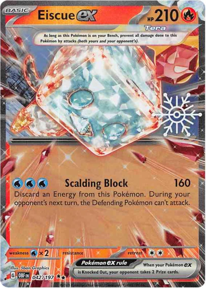 Eiscue ex - Obsidian Flames (Snow Flake Stamp) [042] Kortspil