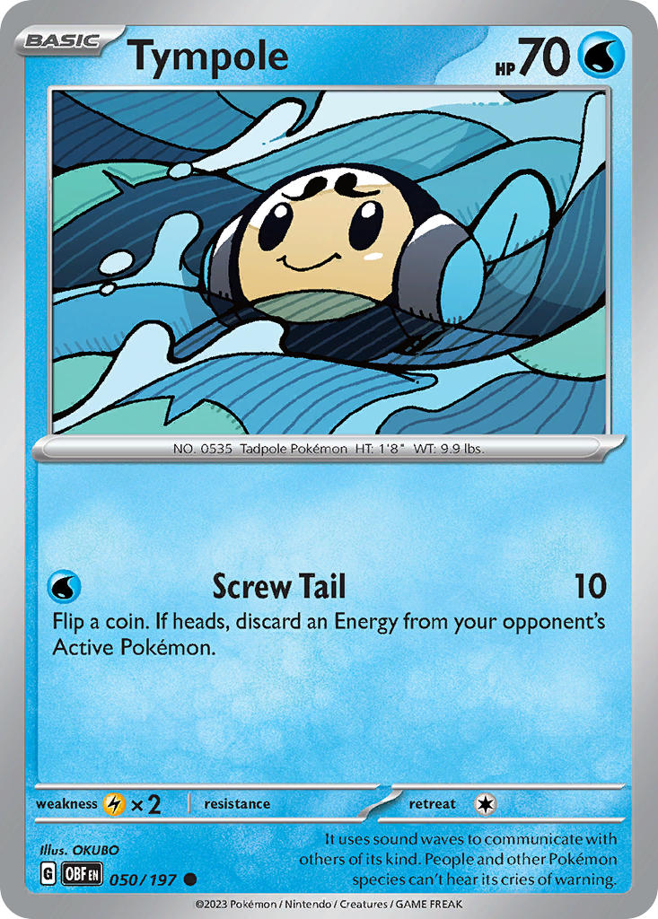 Tympole⁣ - Obsidian Flames⁣ (Common)⁣ [050] English / Near Mint / Reverse-Holo Normal