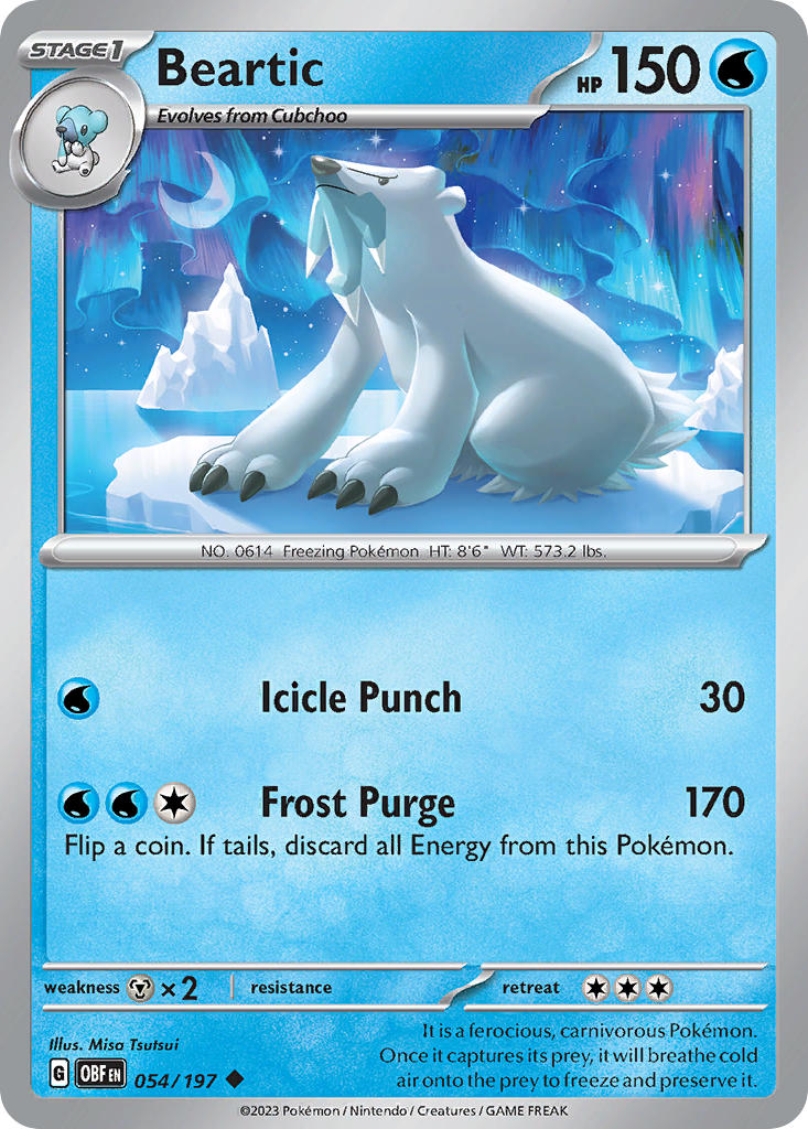 Beartic⁣ - Obsidian Flames⁣ (Uncommon)⁣ [054] English / Near Mint / Normal