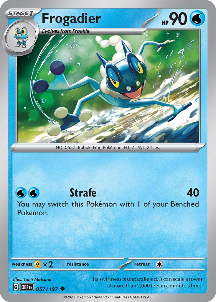 Frogadier⁣ - Obsidian Flames⁣ (Common)⁣ [057] English / Near Mint / Normal