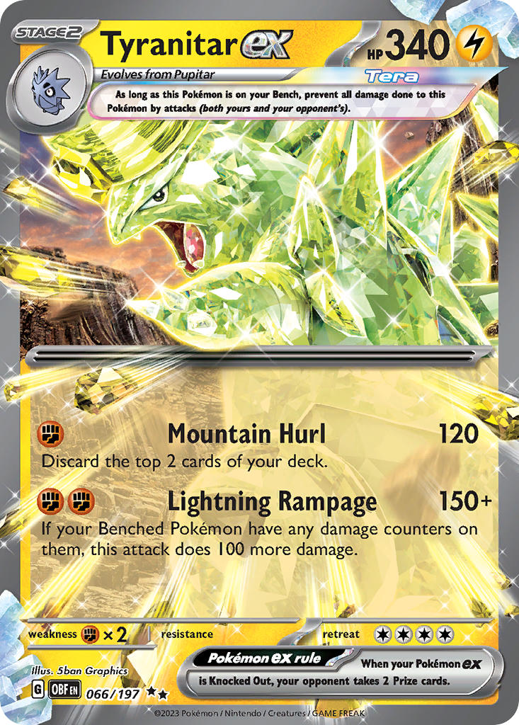 Tyranitar ex⁣ - Obsidian Flames⁣ (Double Rare)⁣ [066] English / Near Mint / Normal