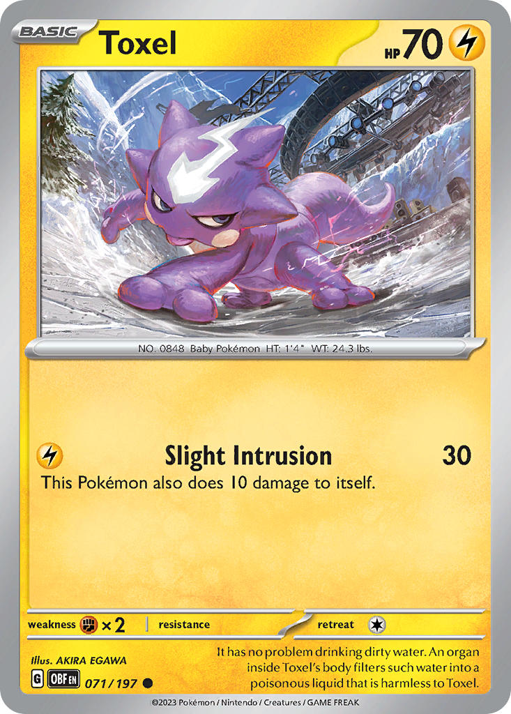 Toxel⁣ - Obsidian Flames⁣ (Common)⁣ [071] English / Near Mint / Reverse-Holo Normal