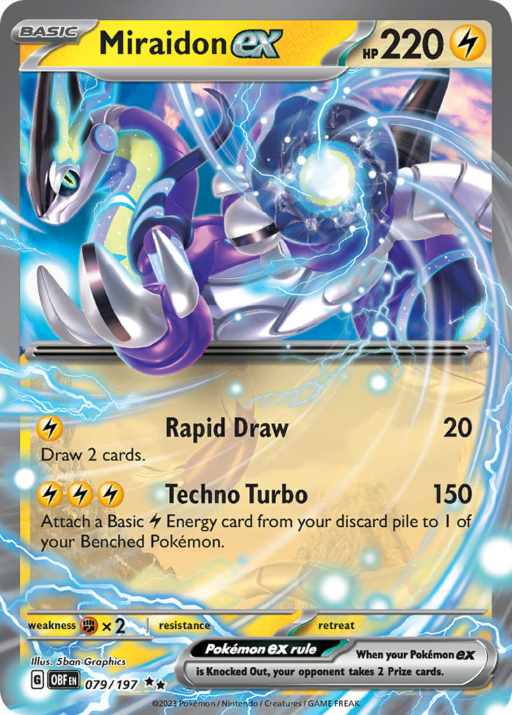 Miraidon ex⁣ - Obsidian Flames⁣ (Double Rare)⁣ [079] English / Near Mint / Normal
