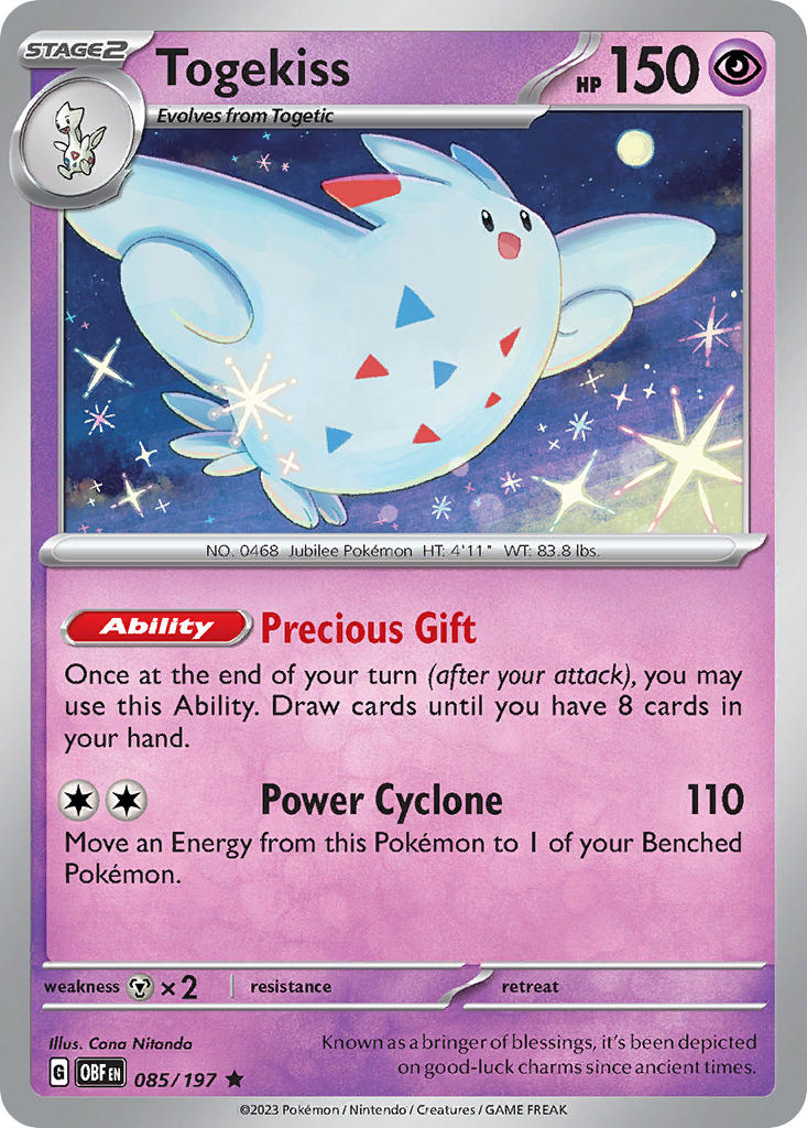 Togekiss⁣ - Obsidian Flames⁣ (Rare)⁣ [085] English / Near Mint / Normal