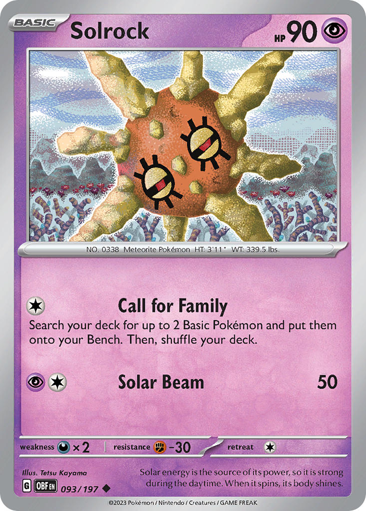 Solrock⁣ - Obsidian Flames⁣ (Uncommon)⁣ [093] English / Near Mint / Normal