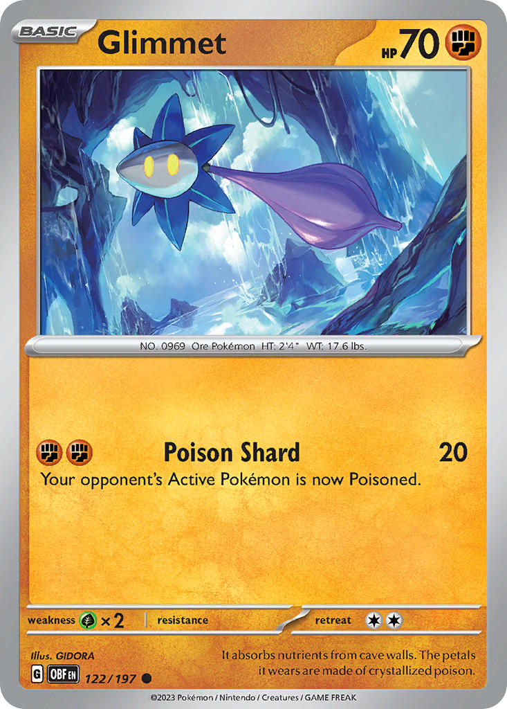 Glimmet⁣ - Obsidian Flames⁣ (Common)⁣ [122] English / Near Mint / Reverse-Holo Normal