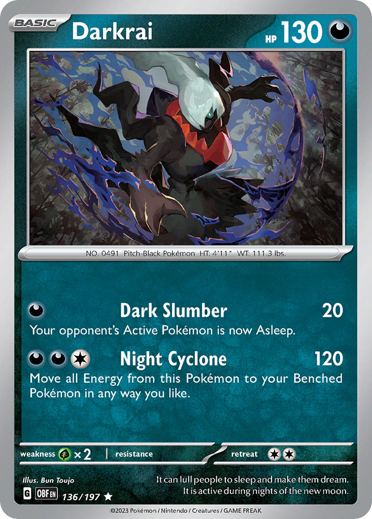 Darkrai⁣ - Obsidian Flames⁣ (Rare)⁣ [136] English / Near Mint / Reverse-Holo Normal