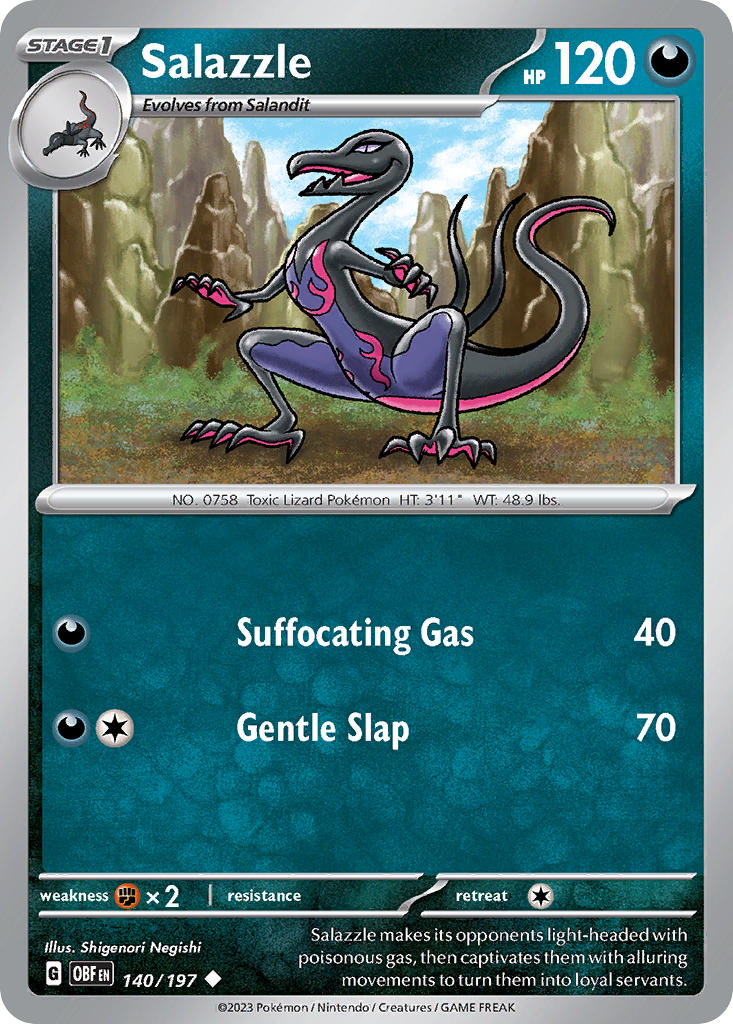 Salazzle⁣ - Obsidian Flames⁣ (Uncommon)⁣ [140] English / Near Mint / Normal