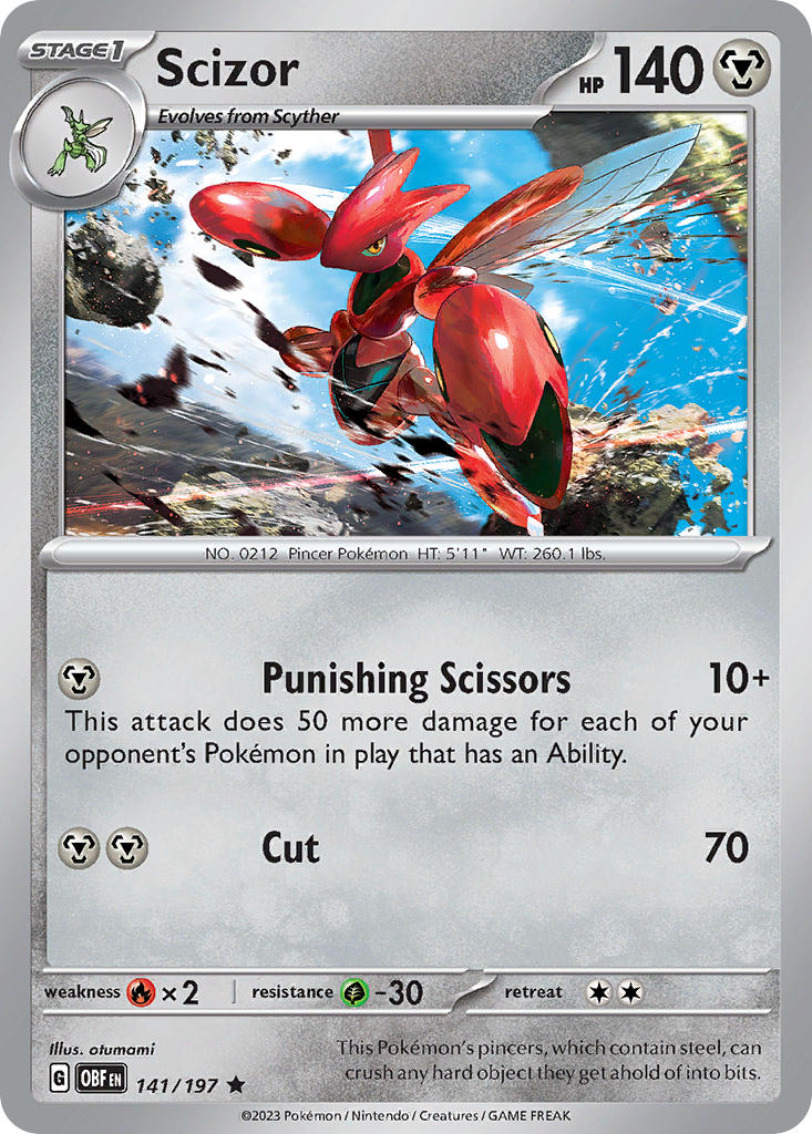 Scizor⁣ - Obsidian Flames⁣ (Rare)⁣ [141] English / Near Mint / Normal