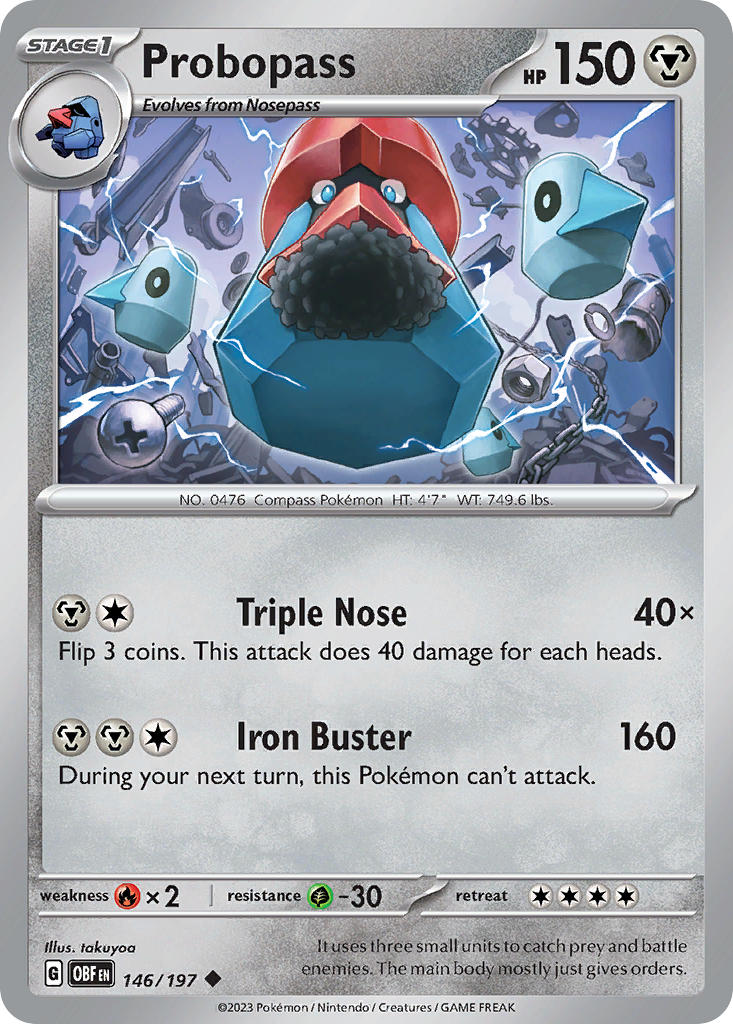 Probopass⁣ - Obsidian Flames⁣ (Uncommon)⁣ [146] English / Near Mint / Reverse-Holo Normal