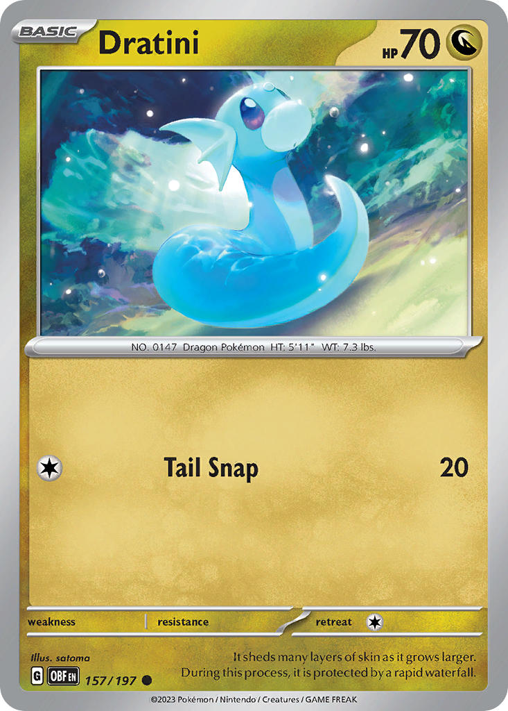 Dratini⁣ - Obsidian Flames⁣ (Common)⁣ [157] English / Near Mint / Reverse-Holo Normal
