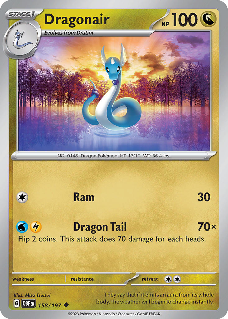 Dragonair⁣ - Obsidian Flames⁣ (Uncommon)⁣ [158] English / Near Mint / Normal