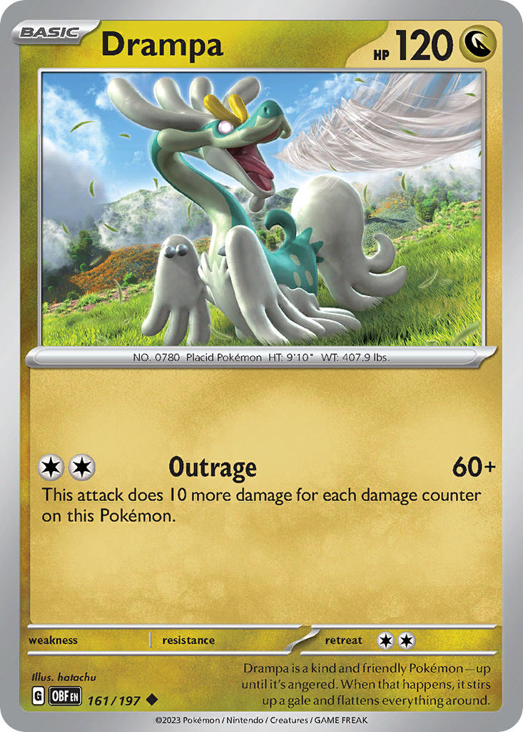 Drampa⁣ - Obsidian Flames⁣ (Uncommon)⁣ [161] English / Near Mint / Normal