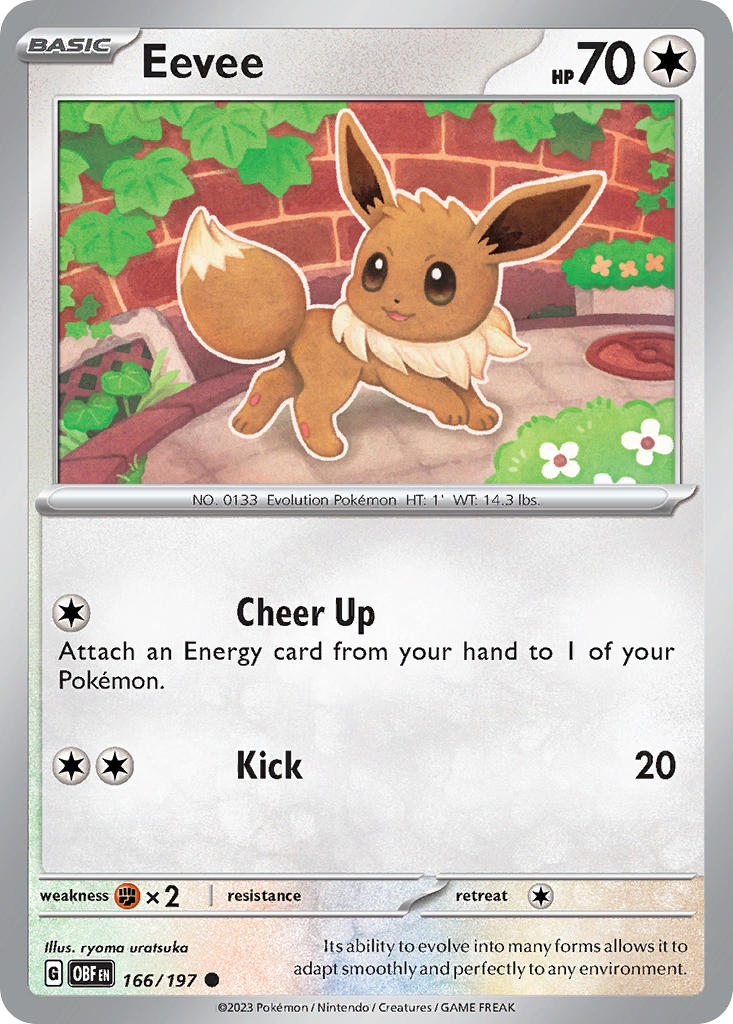 Eevee⁣ - Obsidian Flames⁣ (Common)⁣ [166] English / Near Mint / Normal