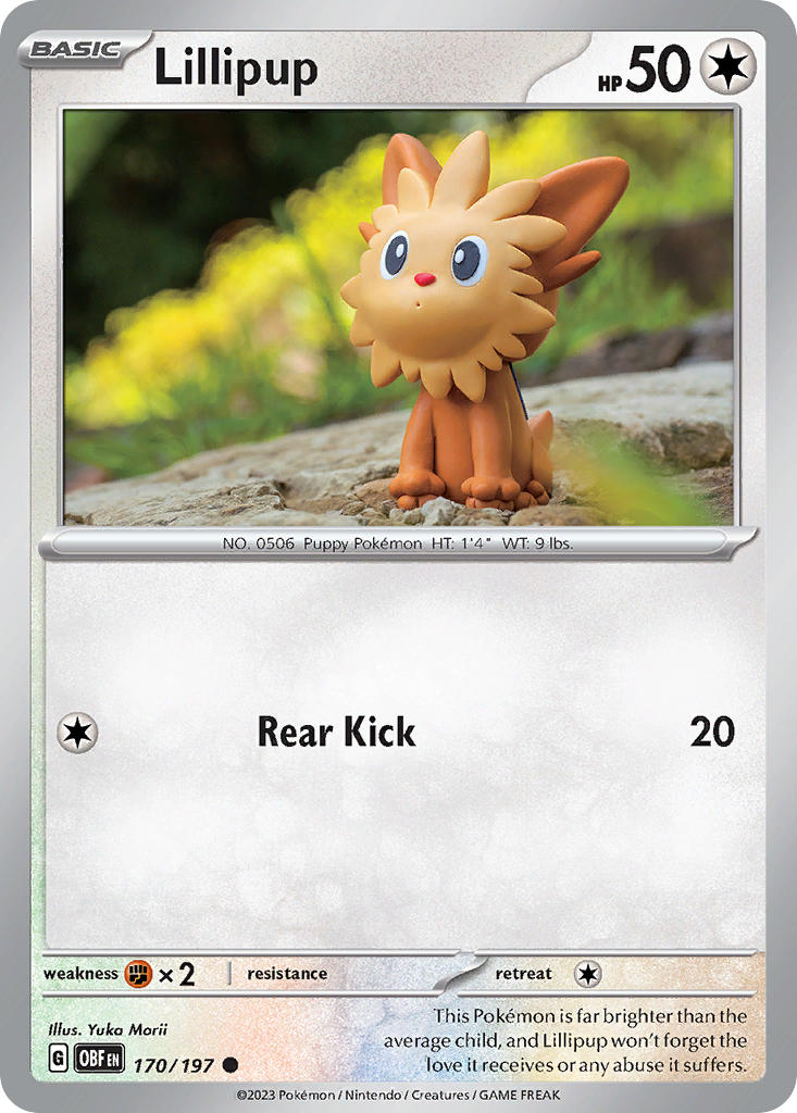 Lillipup⁣ - Obsidian Flames⁣ (Common)⁣ [170] English / Near Mint / Reverse-Holo Normal