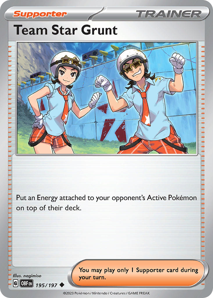 Team Star Grunt⁣ - Obsidian Flames⁣ (Uncommon)⁣ [195] English / Near Mint / Reverse-Holo Normal
