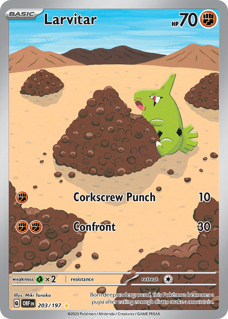 Larvitar⁣ - Obsidian Flames⁣ (Illustration Rare)⁣ [203] English / Near Mint / Normal