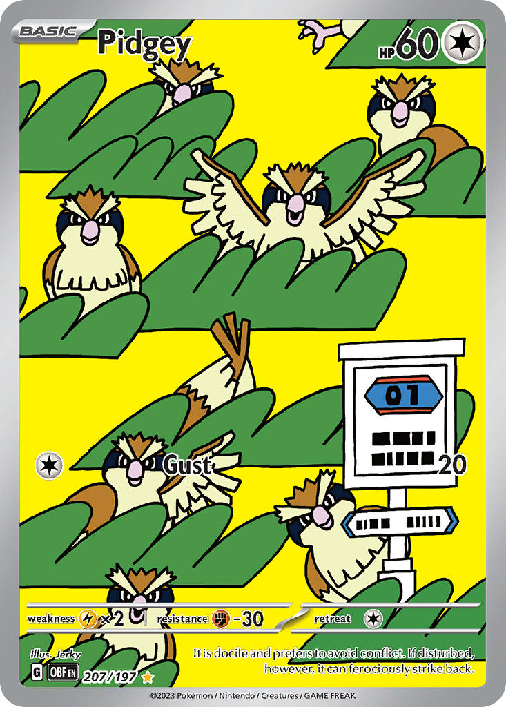 Pidgey⁣ - Obsidian Flames⁣ (Illustration Rare)⁣ [207] English / Near Mint / Normal