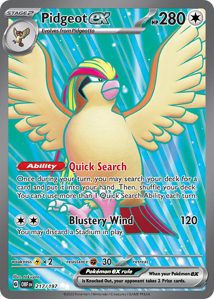 Pidgeot ex⁣ - Obsidian Flames⁣ (Ultra Rare)⁣ [217] English / Near Mint / Normal