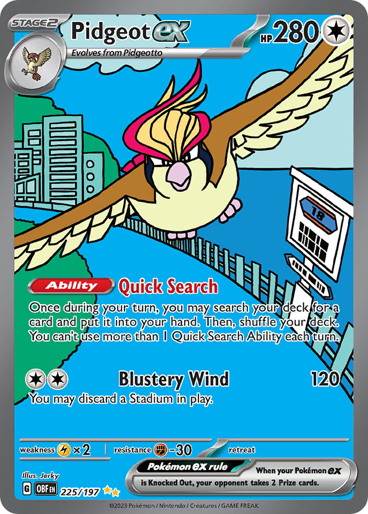 Pidgeot ex⁣ - Obsidian Flames⁣ (Special Illustration Rare)⁣ [225] English / Excellent / Normal