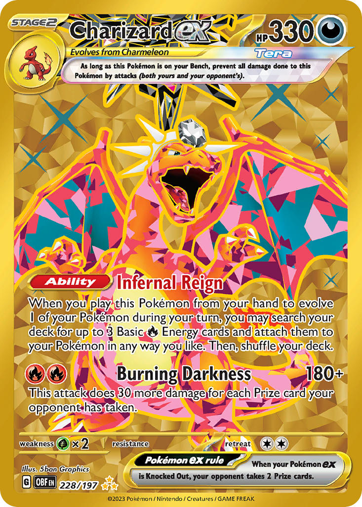 Charizard ex⁣ - Obsidian Flames⁣ (Secret Rare)⁣ [228] English / Played / Normal