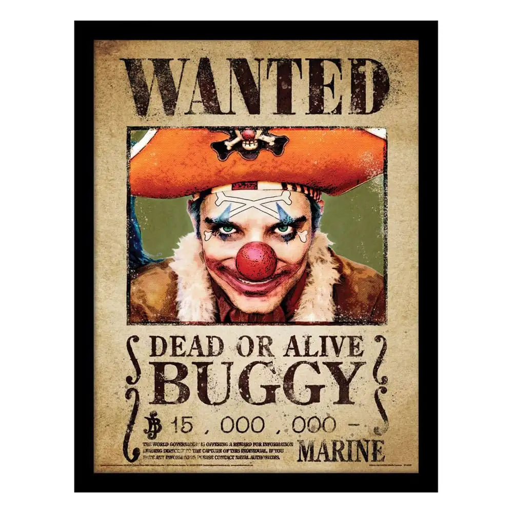 One Piece: Buggy Wanted Poster - Indrammet - Plakat