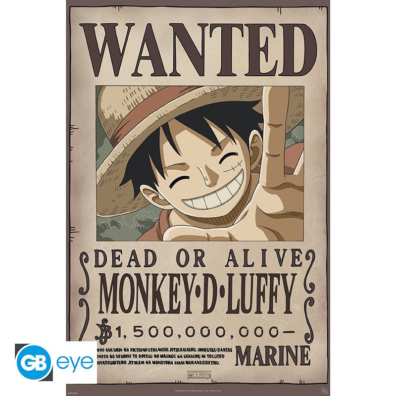 One Piece: Wanted Luffy - Poster/Plakat, Maxi - 91,5x61cm