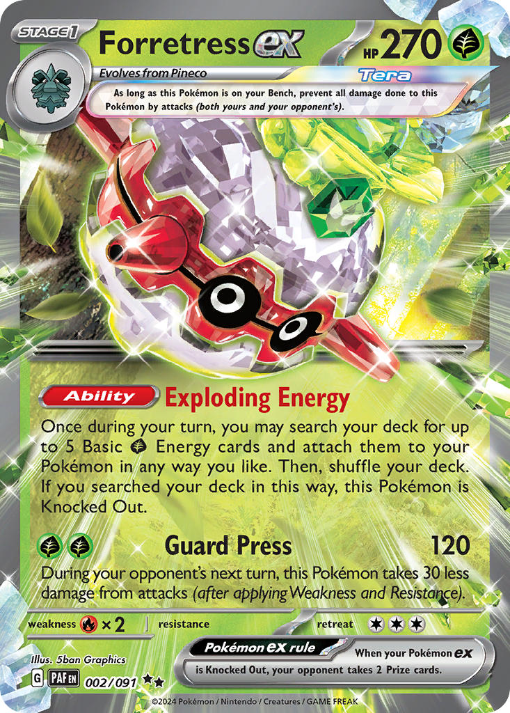 Forretress ex⁣ - Paldean Fates⁣ (Double Rare)⁣ [002] English / Near Mint / Normal