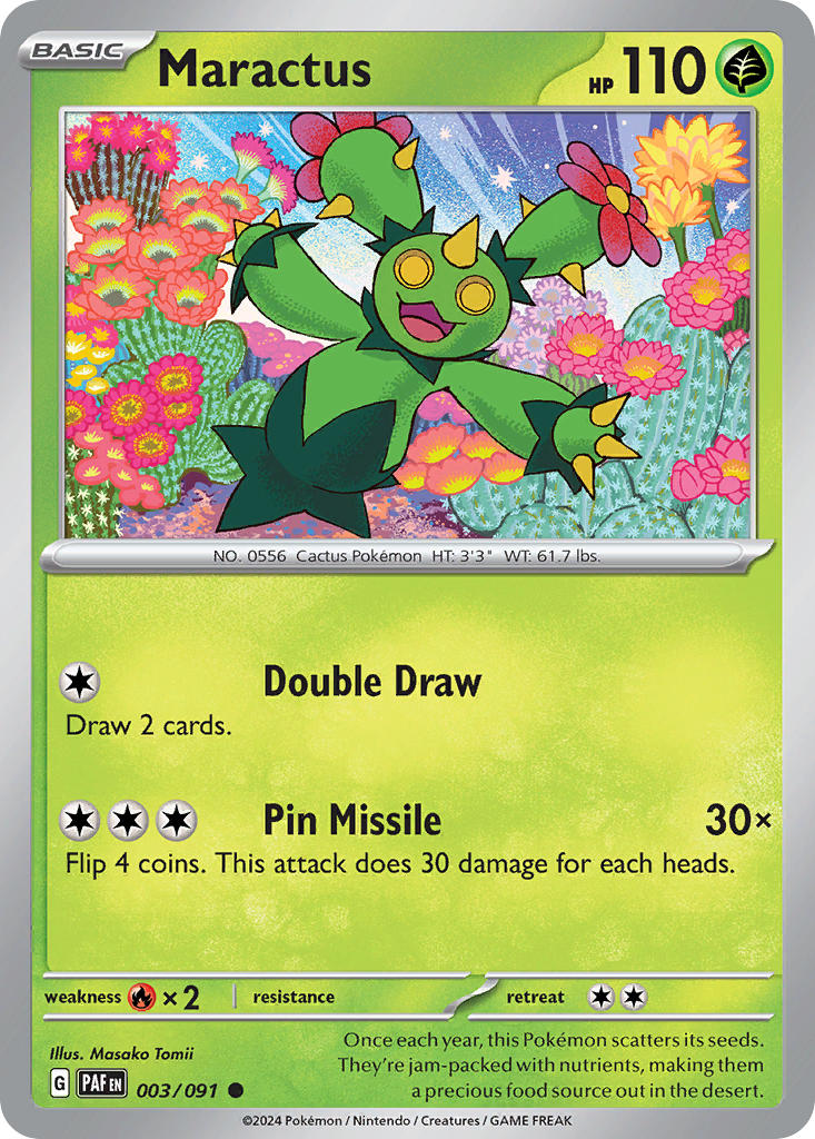 Maractus⁣ - Paldean Fates⁣ (Common)⁣ [003] English / Near Mint / Reverse-Holo Normal