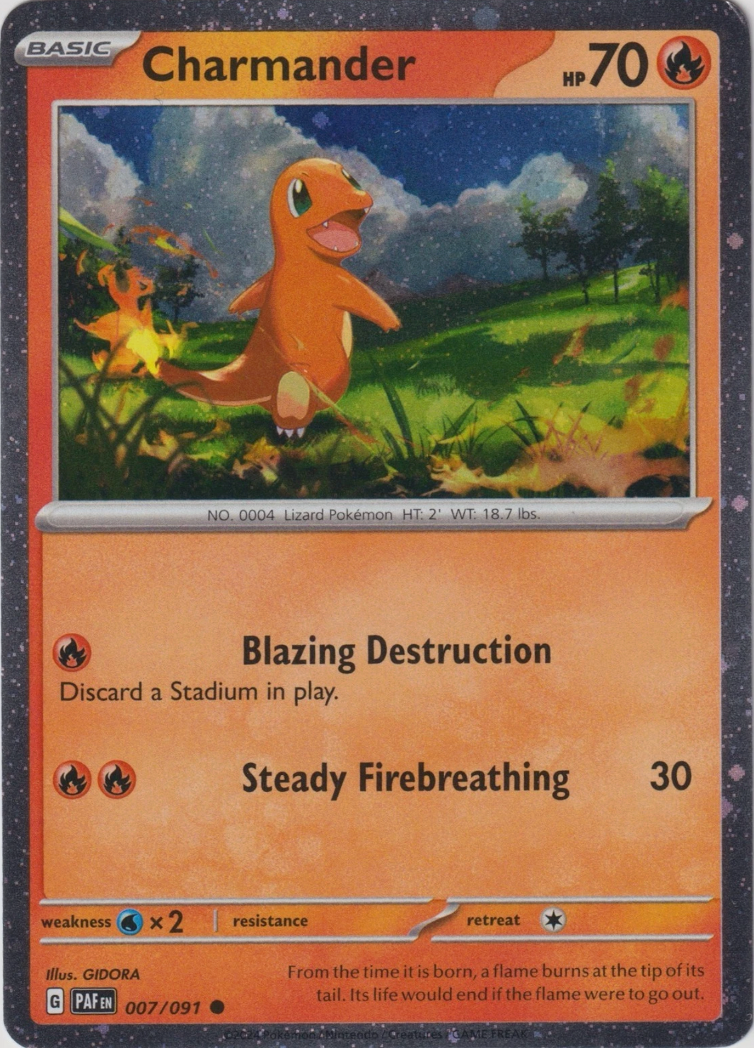 Charmander - Paldean Fates (Cosmos Holo) [007] Kortspil