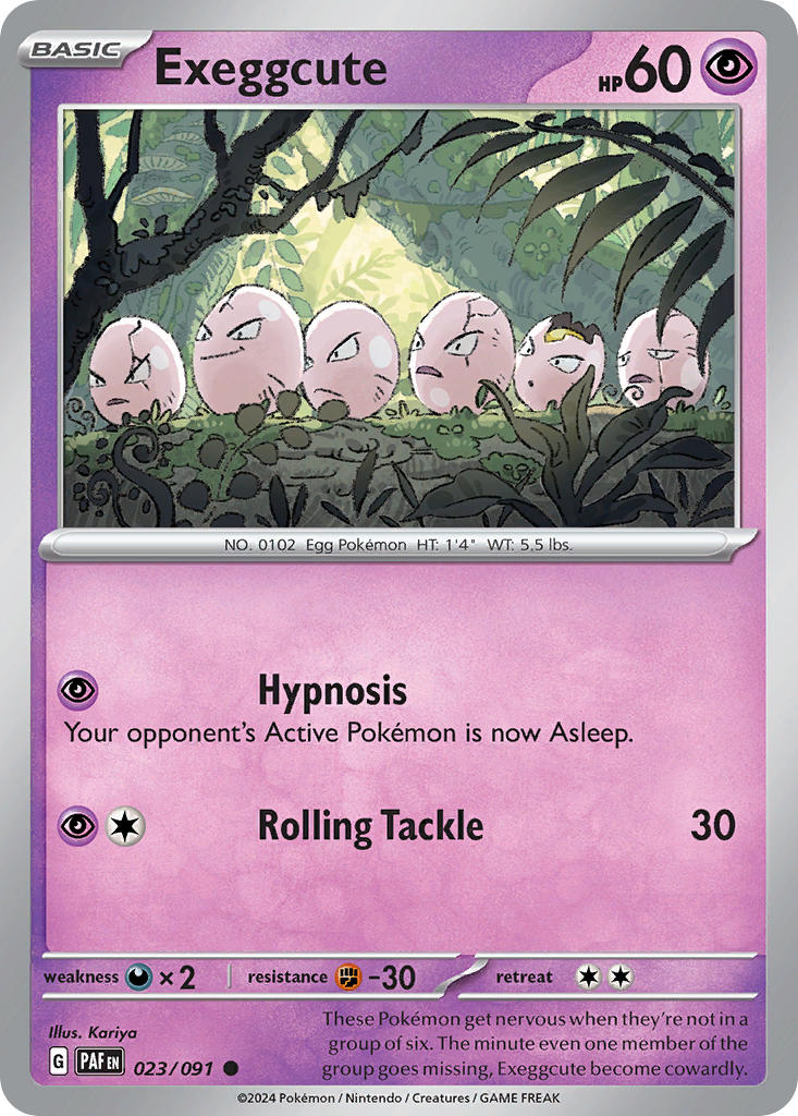 Exeggcute⁣ - Paldean Fates⁣ (Common)⁣ [023] English / Near Mint / Reverse-Holo Normal