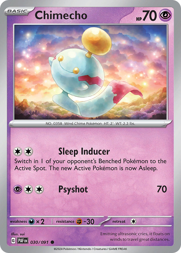 Chimecho⁣ - Paldean Fates⁣ (Common)⁣ [030] English / Near Mint / Reverse-Holo Normal