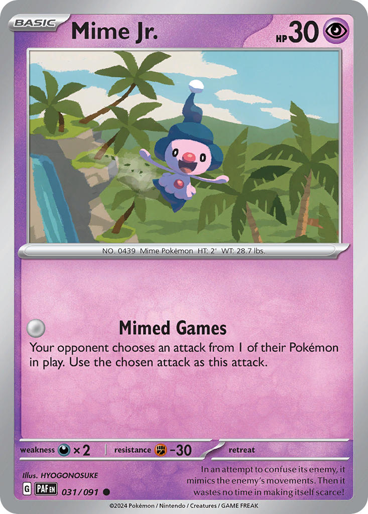Mime Jr.⁣ - Paldean Fates⁣ (Common)⁣ [031] English / Near Mint / Reverse-Holo Normal