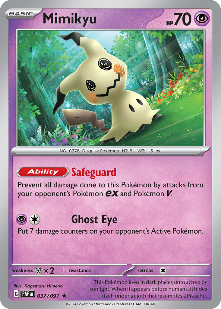 Mimikyu⁣ - Paldean Fates⁣ (Rare)⁣ [037] English / Near Mint / Normal