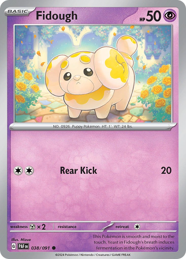 Fidough⁣ - Paldean Fates⁣ (Common)⁣ [038] English / Near Mint / Reverse-Holo Normal