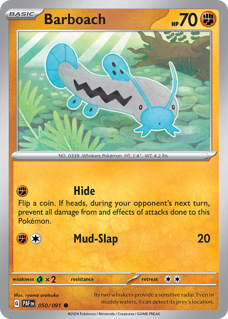 Barboach⁣ - Paldean Fates⁣ (Common)⁣ [050] English / Near Mint / Reverse-Holo Normal