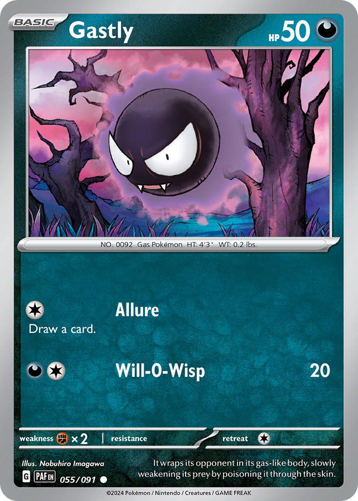 Gastly⁣ - Paldean Fates⁣ (Common)⁣ [055] English / Near Mint / Reverse-Holo Normal