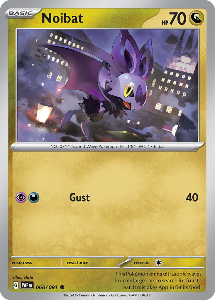 Noibat⁣ - Paldean Fates⁣ (Common)⁣ [068] English / Near Mint / Reverse-Holo Normal