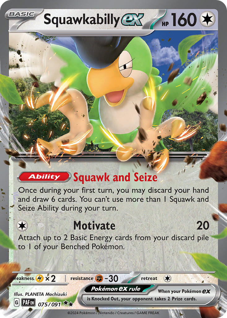 Squawkabilly ex⁣ - Paldean Fates⁣ (Double Rare)⁣ [075] English / Near Mint / Normal
