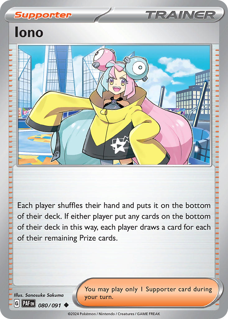 Iono⁣ - Paldean Fates⁣ (Uncommon)⁣ [080] English / Near Mint / Reverse-Holo Normal