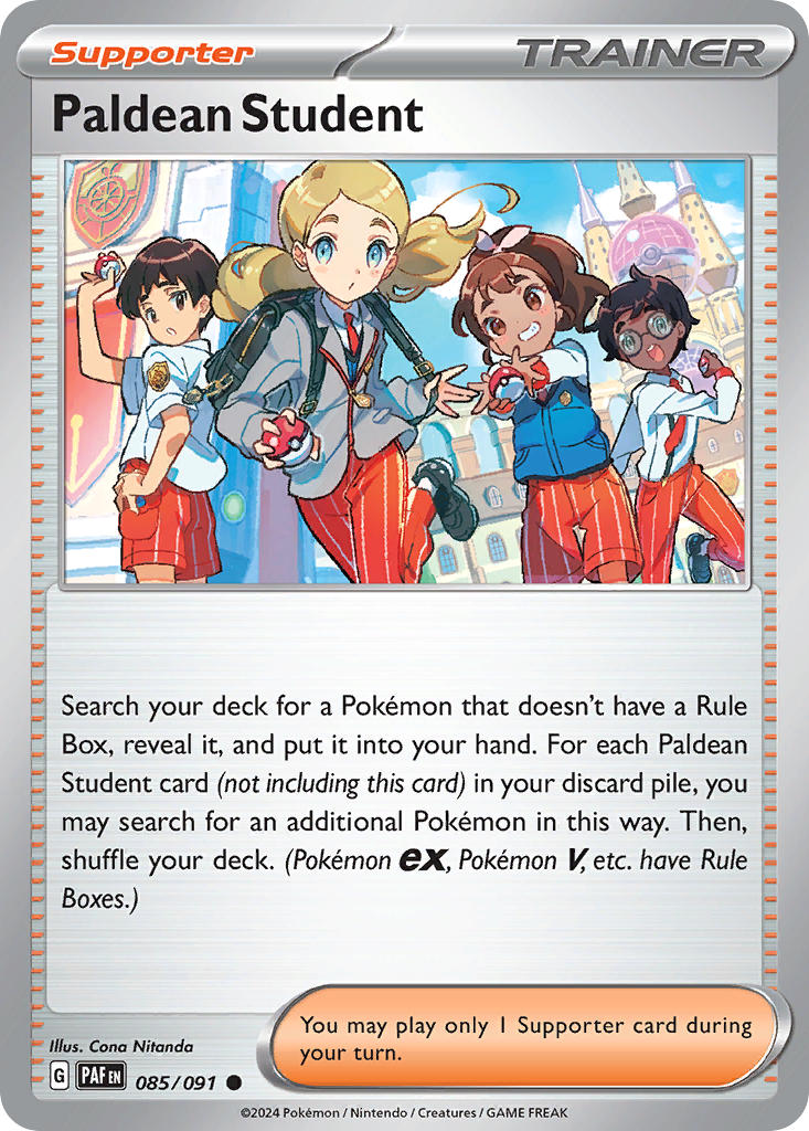 Paldean Student⁣ - Paldean Fates⁣ (Common)⁣ [085] English / Near Mint / Reverse-Holo Normal