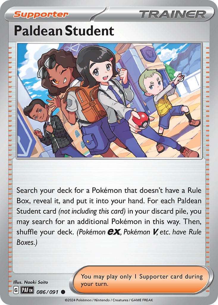Paldean Student⁣ - Paldean Fates⁣ (Common)⁣ [086] English / Near Mint / Reverse-Holo Normal