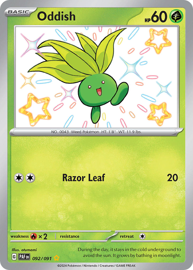 Oddish⁣ - Paldean Fates⁣ (Shiny Rare)⁣ [092] English / Near Mint / Normal